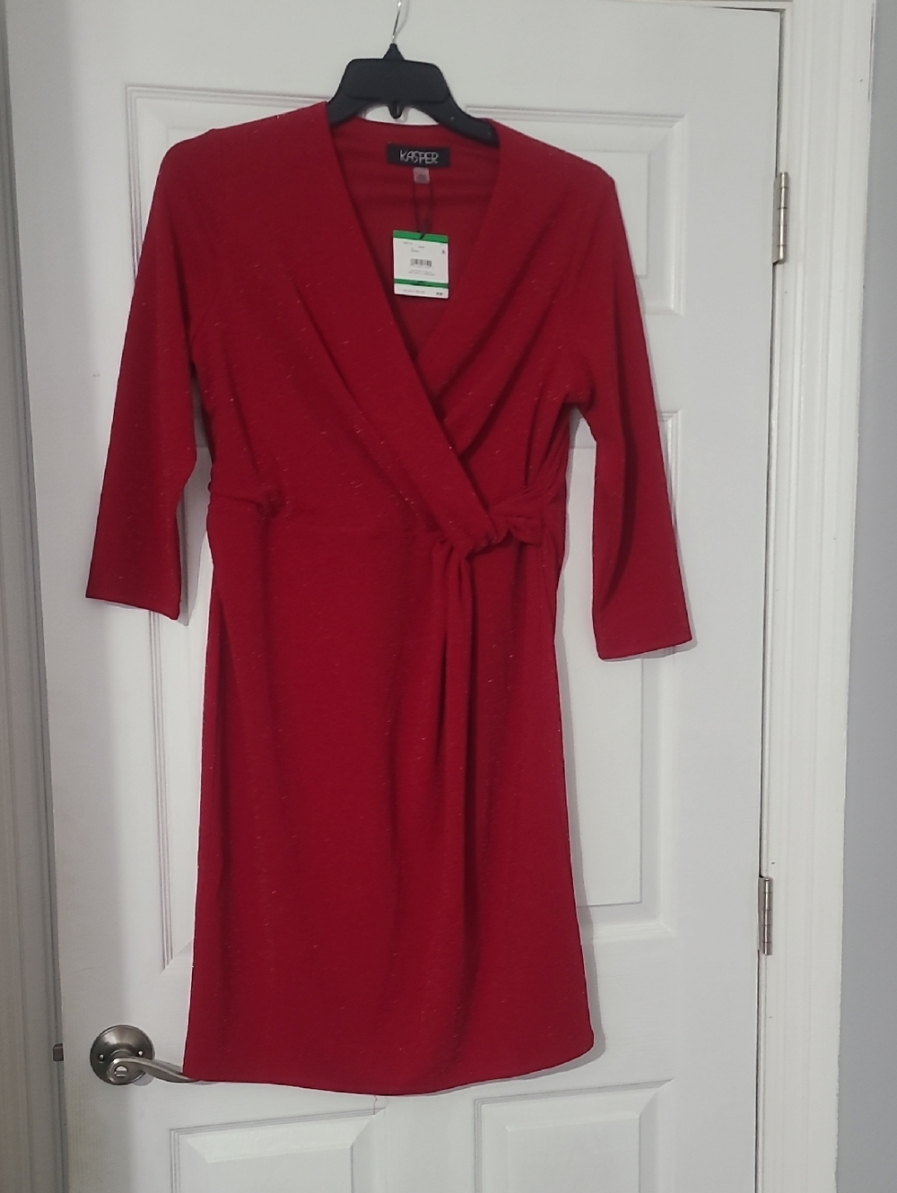 Kasper Red Wrap-Front Women’s Dress